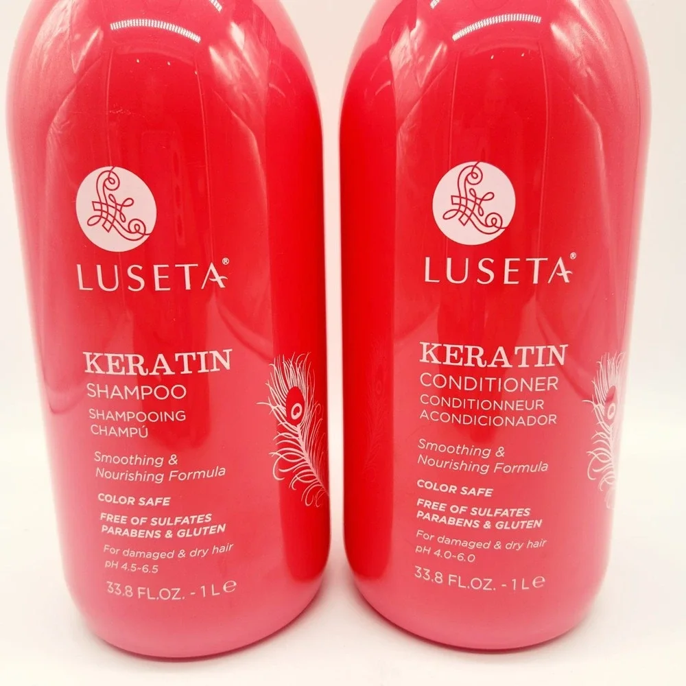 Luseta Keratin Smooth Shampoo & Conditioner Set 33.8oz Each Sulfate-Free Hydrati